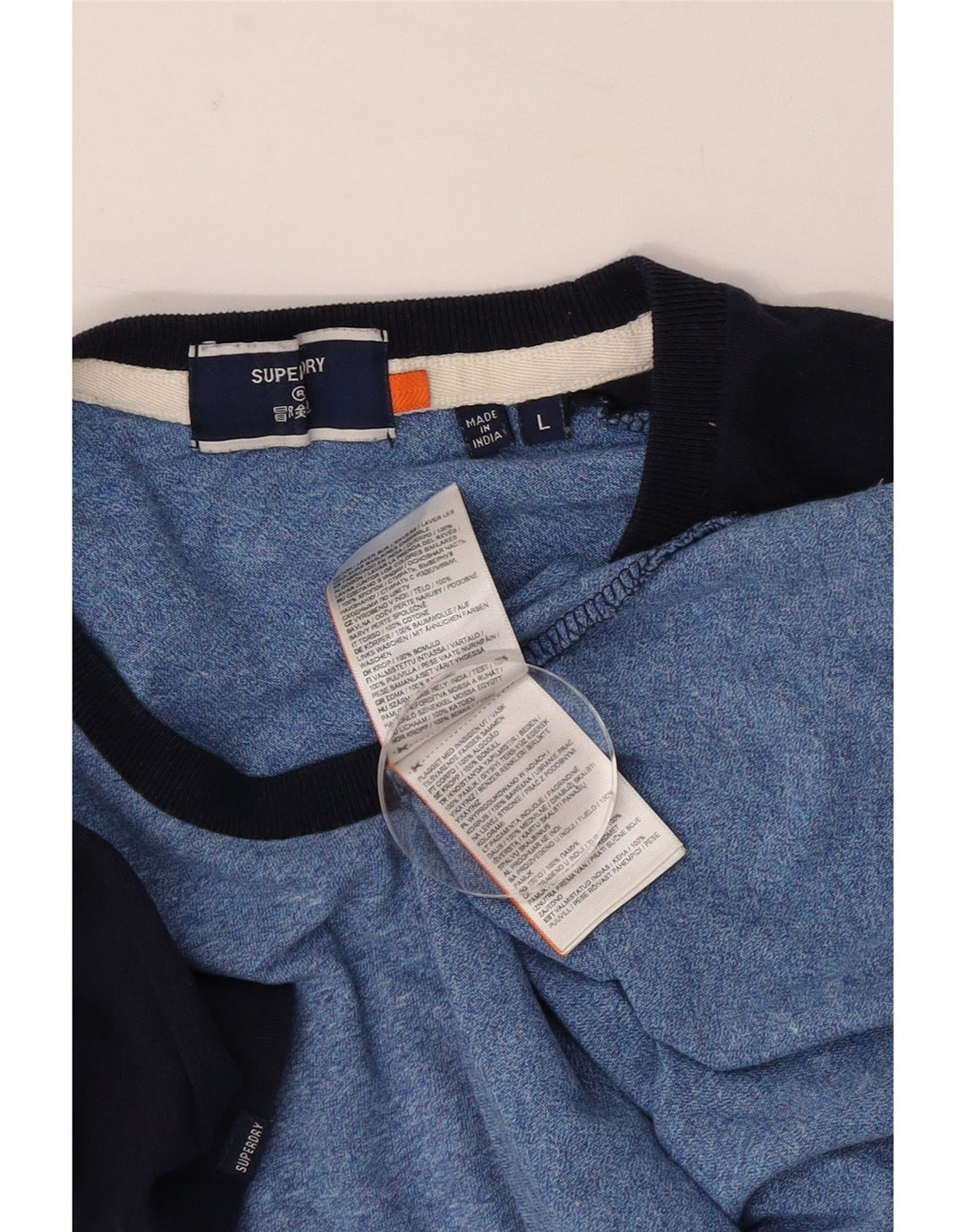 Ανδρικό μπλουζάκι Superdry Top Large Blue Colourblock Βαμβακερό