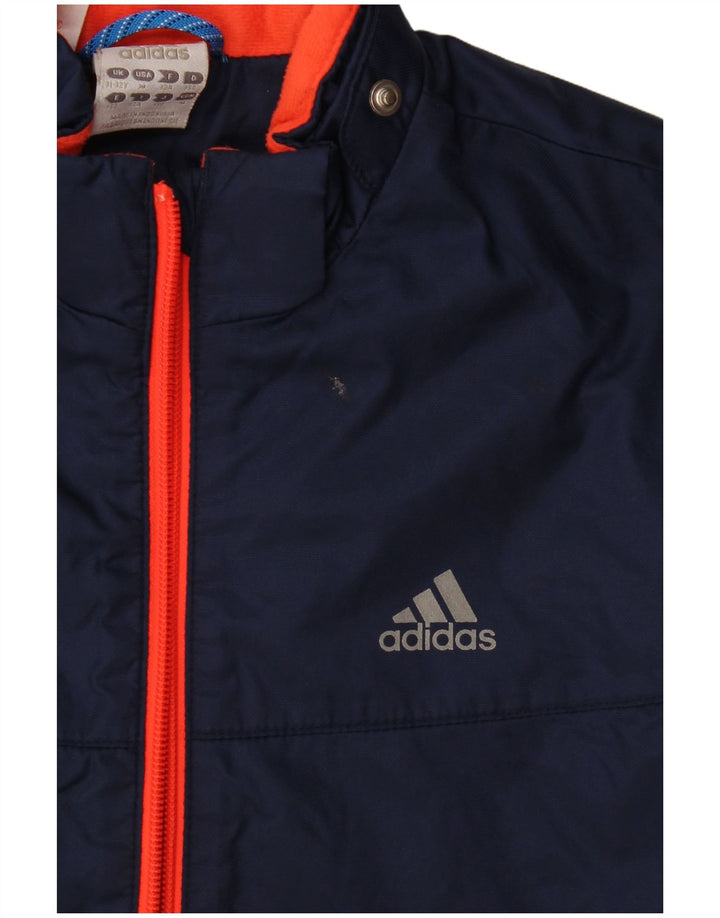 Adidas Boys Windbreaker Jacket 11-12 Years Navy Blue Colorblock Polyamide