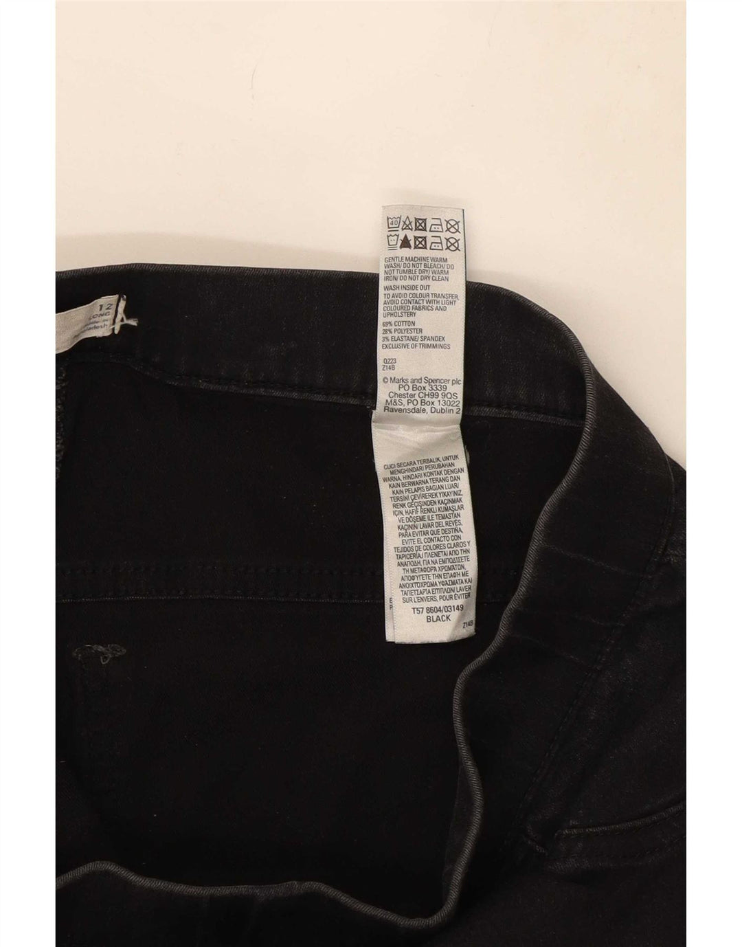 Marks & Spencer Γυναικεία Jegging Τζιν UK 12 Medium W30 L29 Μαύρο βαμβακερό