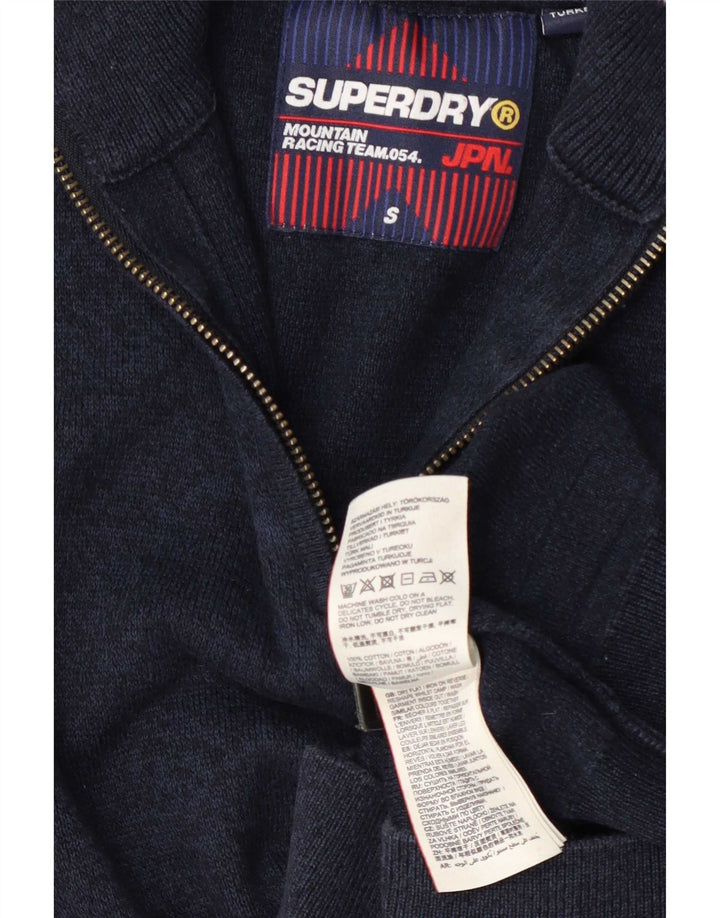 Ανδρικό πουλόβερ με φερμουάρ Superdry Μικρό Βαμβακερό Navy Blue