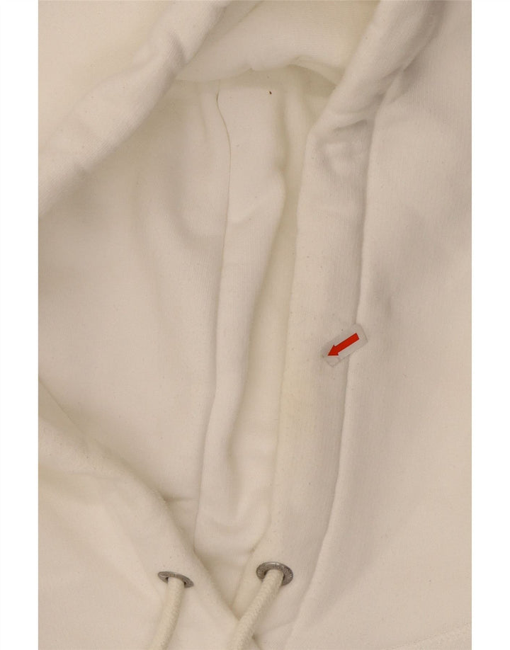 JACK WILLS Γυναικείο υπερμεγέθη γραφικό μπλουζάκι με κουκούλα UK 16 μεγάλο λευκό βαμβακερό