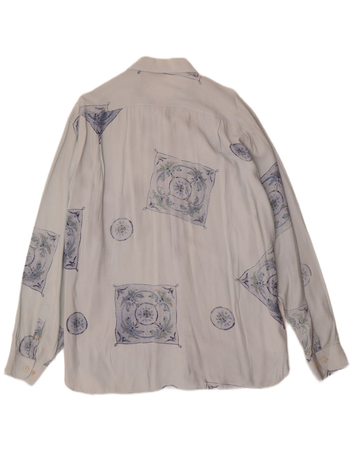 Ανδρικό πουκάμισο VINTAGE XL Μπλε γεωμετρική βισκόζη