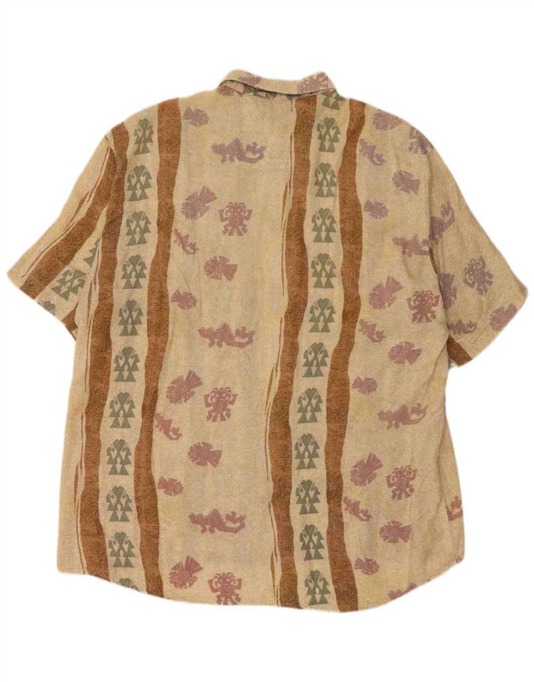 Dornbusch Ανδρικό πουκάμισο Abstract Pattern Κοντό μανίκι Μέγεθος 45 XL Μπεζ