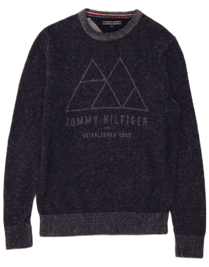 Ανδρικό πουλόβερ Tommy Hilfiger Graphic Crew Neck Jumper Medium Navy Blue Wool