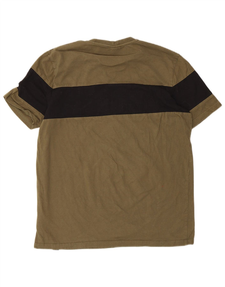 Ανδρικό γραφικό μπλουζάκι Ellesse Top Medium Khaki Colourblock Βαμβακερό