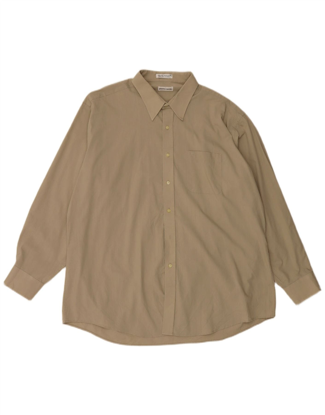 Ανδρικό πουκάμισο Pierre Cardin 18 XL Μπεζ βαμβακερό