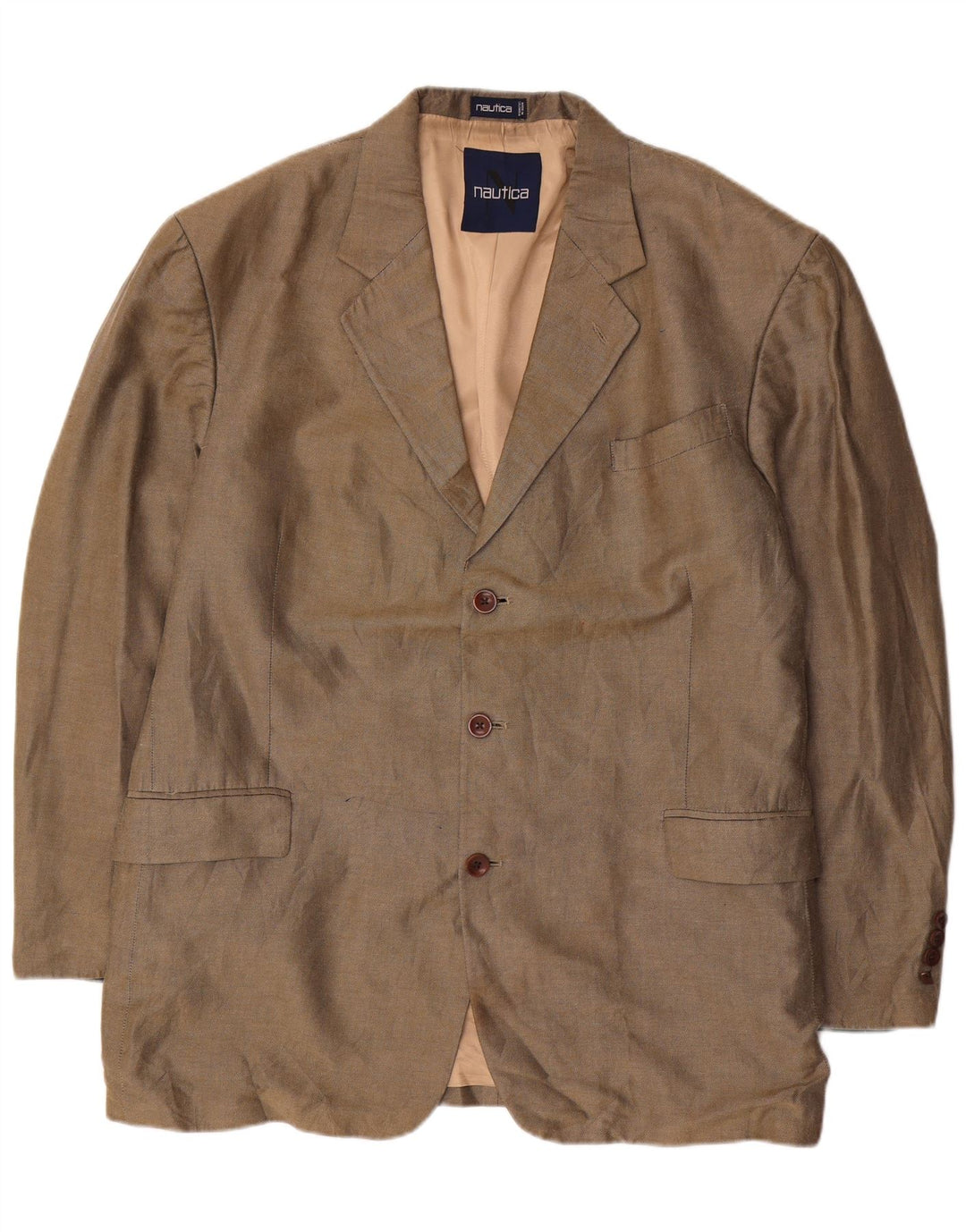 NAUTICA Ανδρικό σακάκι σακάκι με 3 κουμπιά UK 46 3XL Γκρι λινό