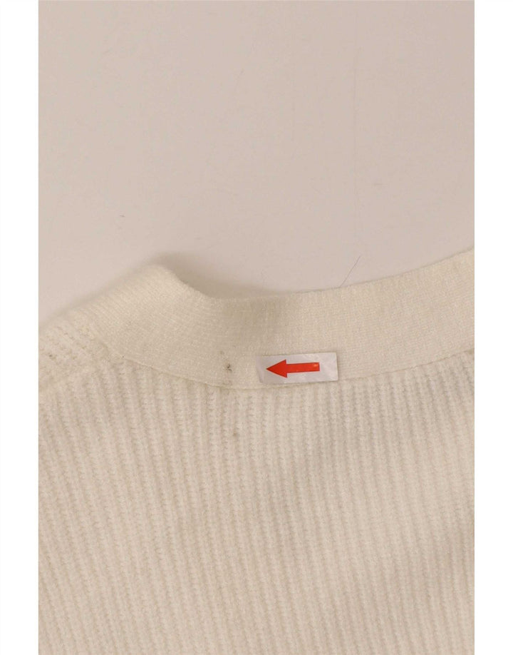 Zara Γυναικεία Ζακέτα πουλόβερ UK 12 μεσαία λευκή βισκόζη