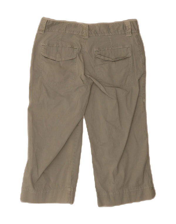 EDDIE BAUER Womens Capri Trousers US 2 XS W28 L18 Grey Pinstripe Cotton