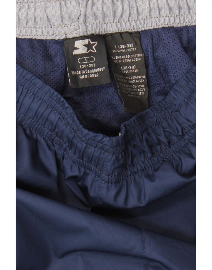 STARTER Mens Tracksuit Trousers Large Navy Blue Polyester Vintage Starter and Second-Hand Starter from Messina Hembry 