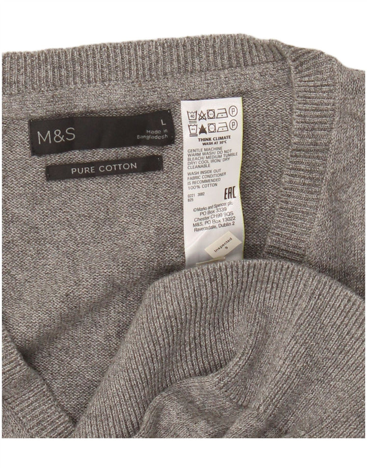 Marks & Spencer Ανδρικό γιλέκο Tank Top Μεγάλο γκρι βαμβακερό