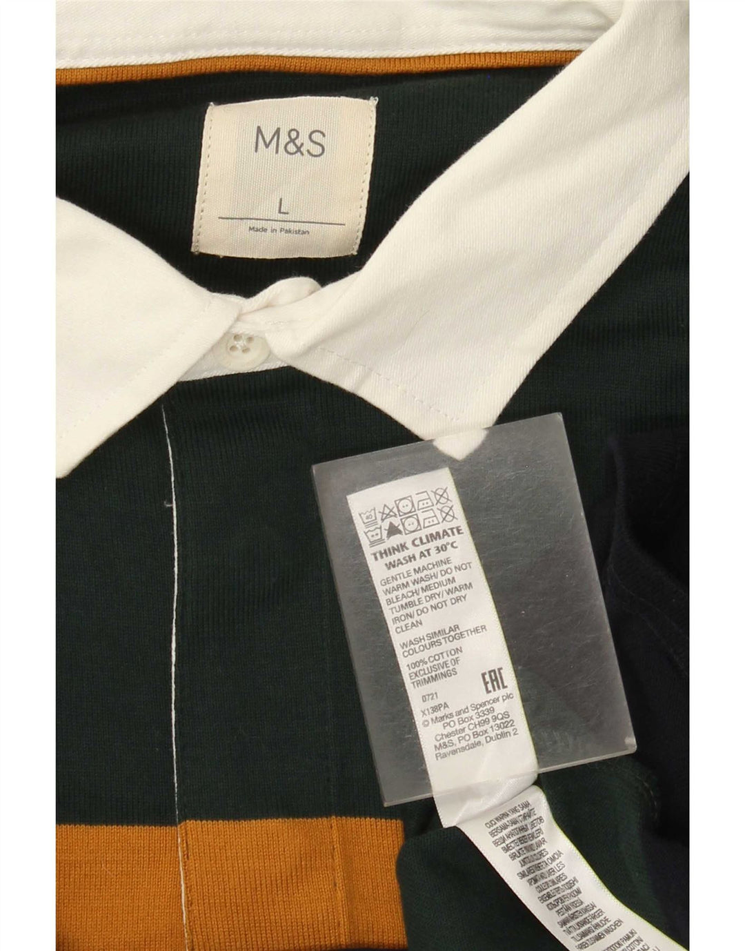 Marks & Spencer Ανδρικό μπλουζάκι ράγκμπι πόλο μεγάλο πολύχρωμο ριγέ