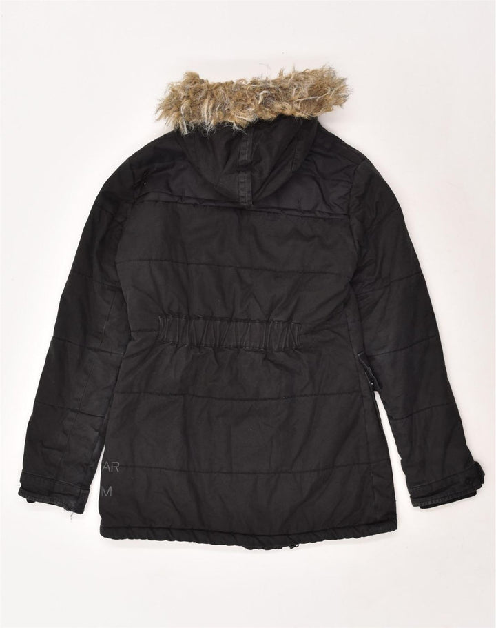 G-STAR Womens Hooded Parka Jacket UK 12 Medium Black Cotton | Vintage G-Star | Thrift | Second-Hand G-Star | Used Clothing | Messina Hembry 