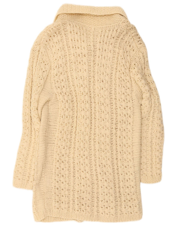 Vintage Womens Longline Cardigan Sweater UK 10 Small Off White