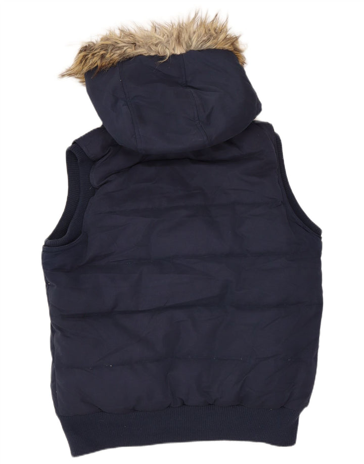 Fat Face Γυναικεία κουκούλα με επένδυση Gilet UK 12 Medium Navy Blue Polyester