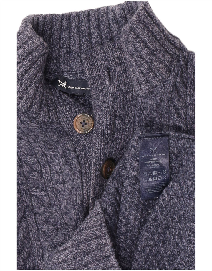 Ανδρικό πουλόβερ με λαιμόκοψη με κουμπιά Crew Clothing Small Navy Blue Flecked