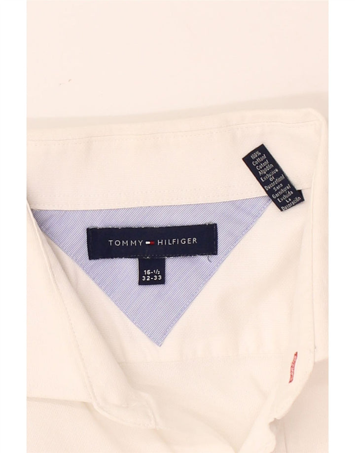 TOMMY HILFIGER Mens Shirt Size 16 1/2 Large White Cotton Vintage Tommy Hilfiger and Second-Hand Tommy Hilfiger from Messina Hembry 