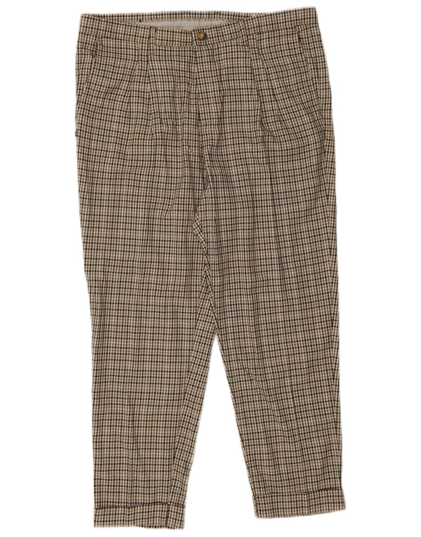 Zara Ανδρικό παντελόνι Chino με καρφίτσα EU 46 XL W36 L27 Καφέ Houndstooth Viscose