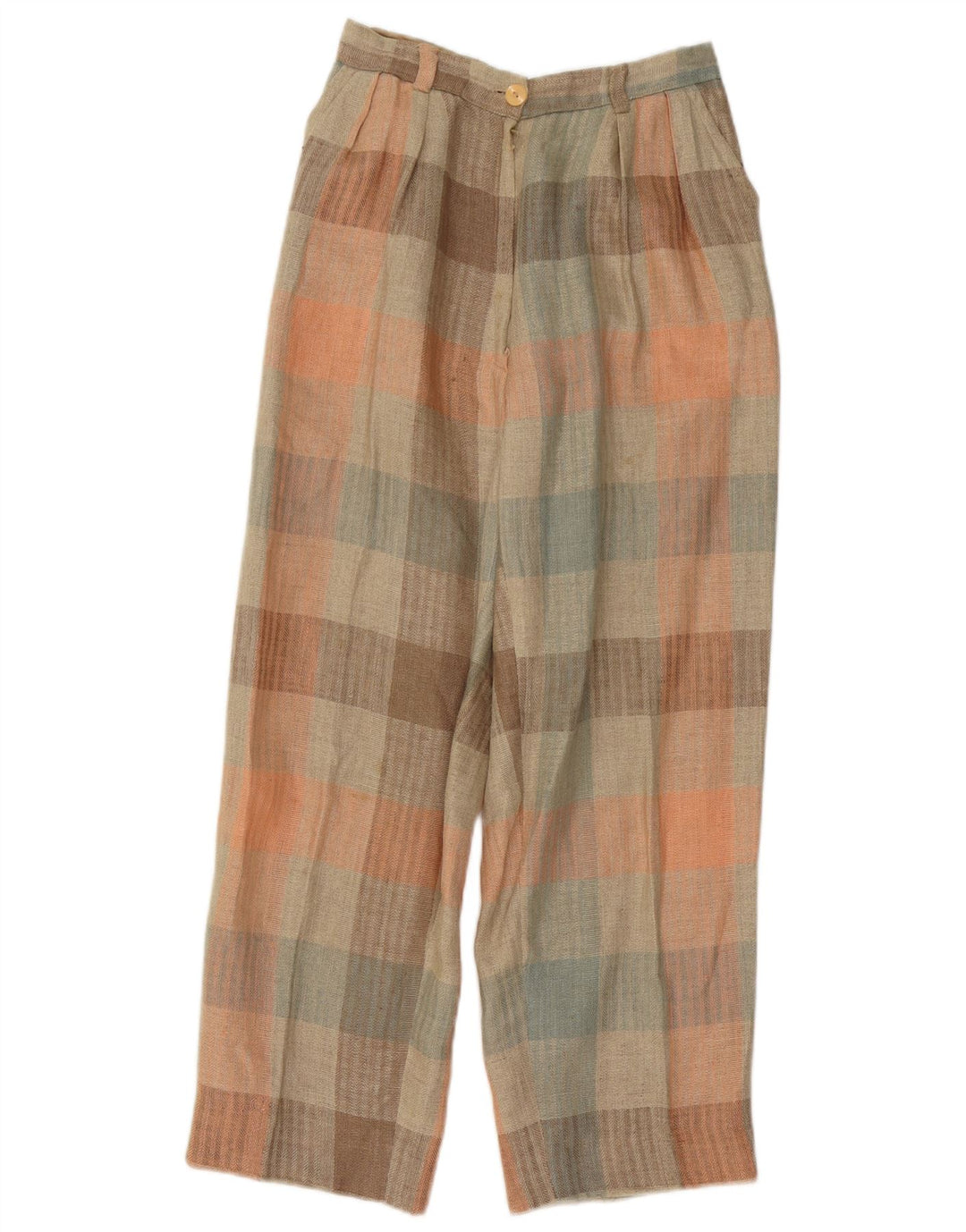 Vintage γυναικείο παντελόνι Chino με καρφίτσες W26 L26 Πολύχρωμο Gingham