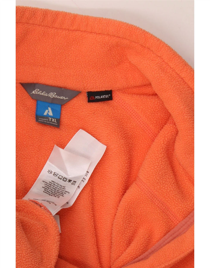 EDDIE BAUER Womens Zip Neck Fleece Jumper XL Orange Polyester Vintage Eddie Bauer and Second-Hand Eddie Bauer from Messina Hembry 