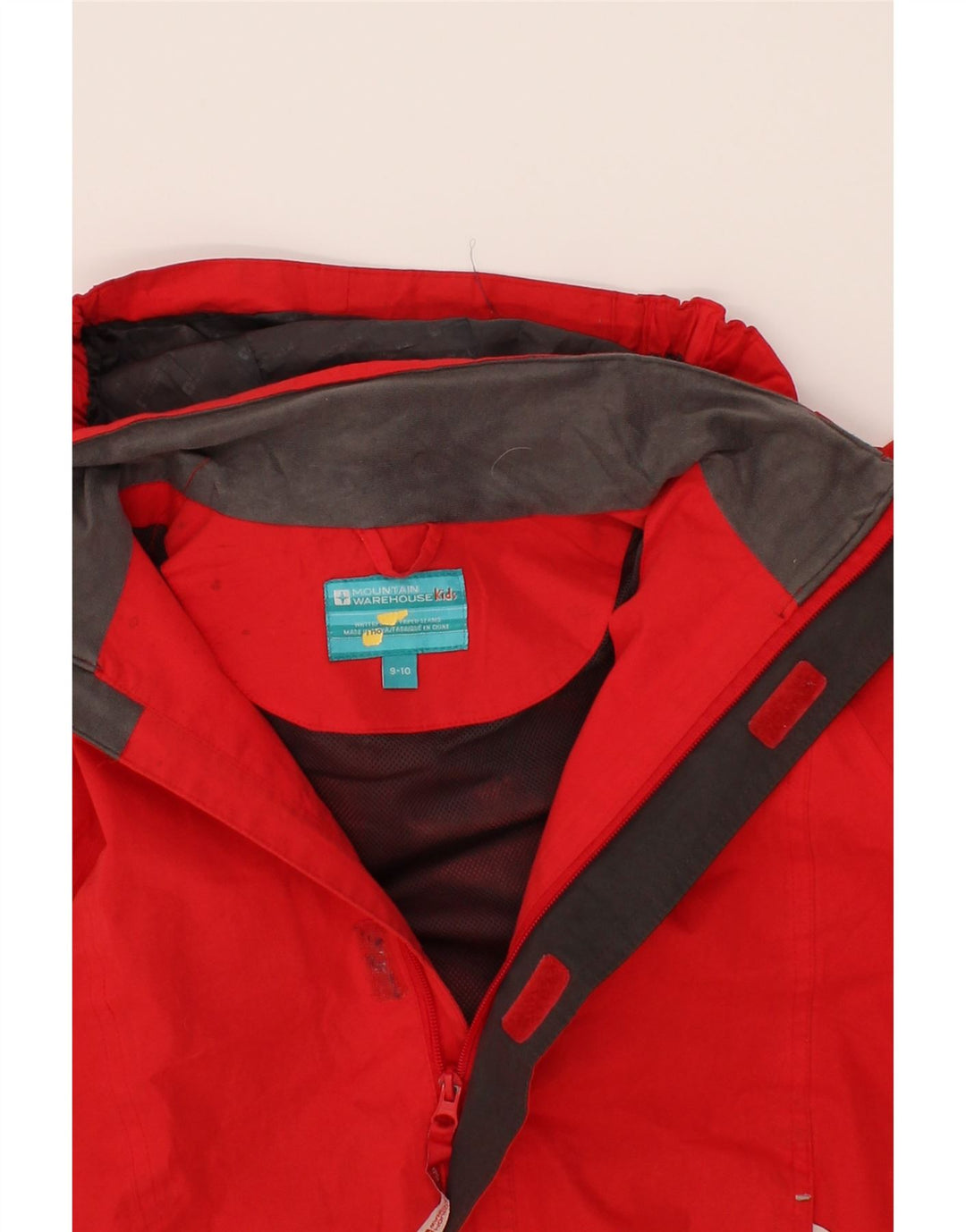 MOUNTAIN WAREHOUSE Boys Hooded Windbreaker Jacket 9-10 Years Red Polyester Vintage Mountain Warehouse and Second-Hand Mountain Warehouse from Messina Hembry 