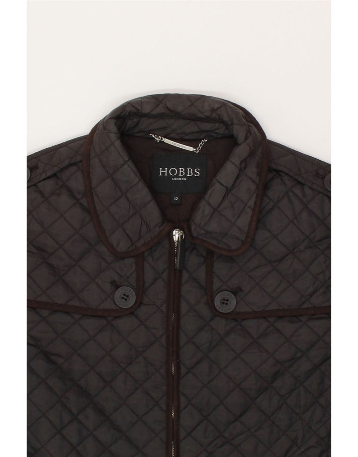HOBBS Womens Quilted Overcoat UK 12 Medium Black Polyamide Vintage Hobbs and Second-Hand Hobbs from Messina Hembry 