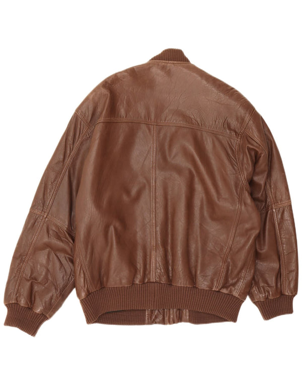 Vintage Ανδρικό Loose Fit Δερμάτινο Μπουφάν EU 48 Δερμάτινο μεσαίο καφέ