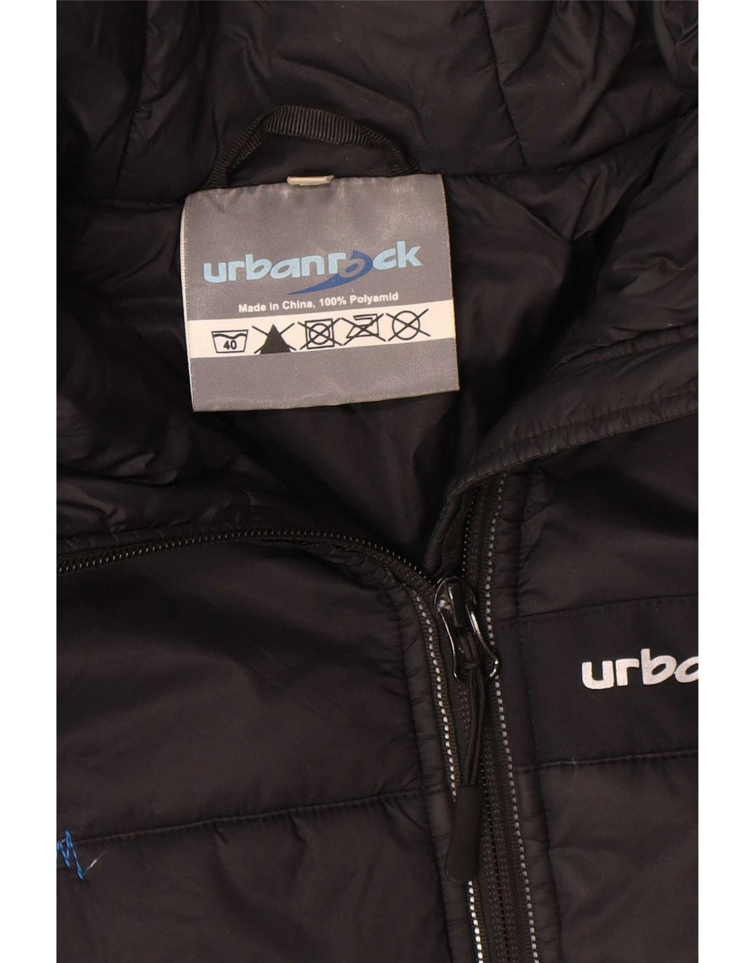 Ανδρικό μπουφάν με κουκούλα Urbanrock UK 40 μεγάλο μαύρο πολυεστέρα