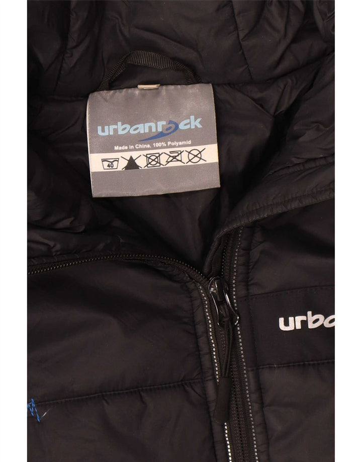 Ανδρικό μπουφάν με κουκούλα Urbanrock UK 40 μεγάλο μαύρο πολυεστέρα