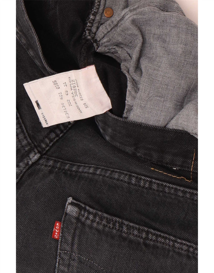 Levi's Mens 501 Straight Jeans W34 L34 Μαύρο βαμβακερό