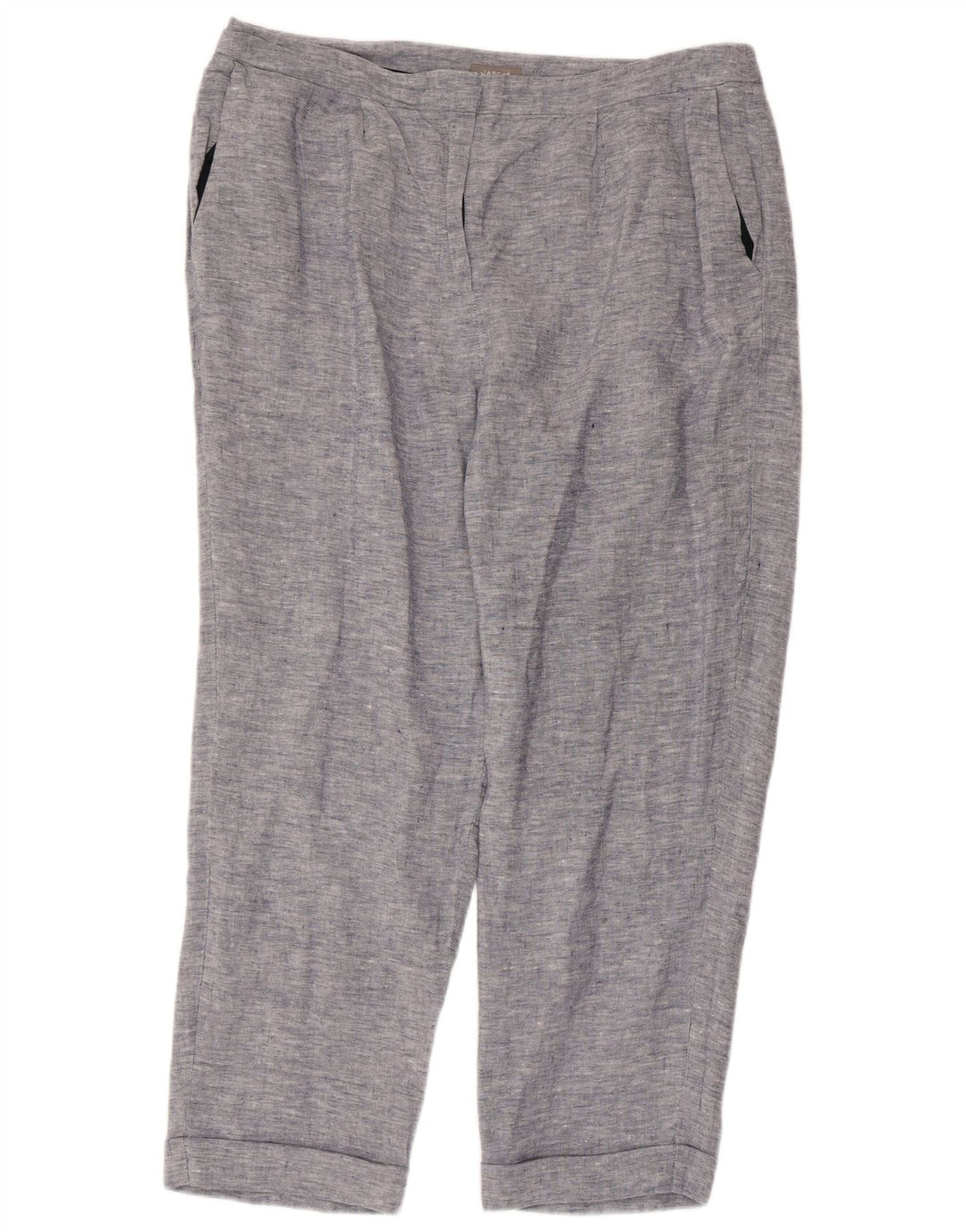 JAEGER Γυναικείο ίσιο κομμένο παντελόνι UK 16 μεγάλο W36 L25 μπλε λινό