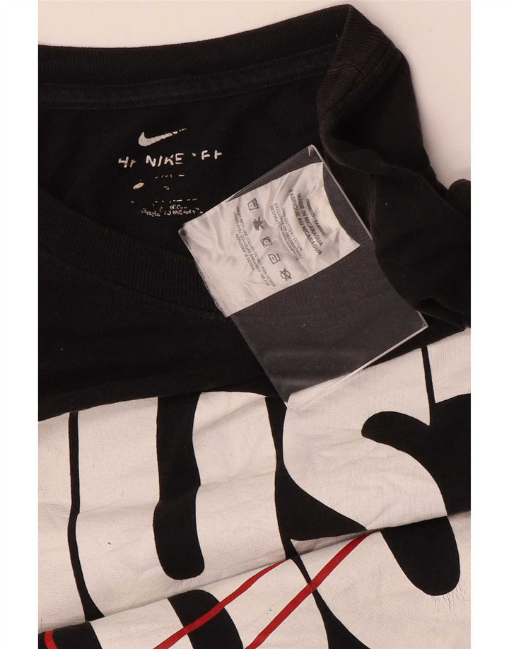 Ανδρικό γραφικό μπλουζάκι Nike, μεγάλο μαύρο βαμβακερό
