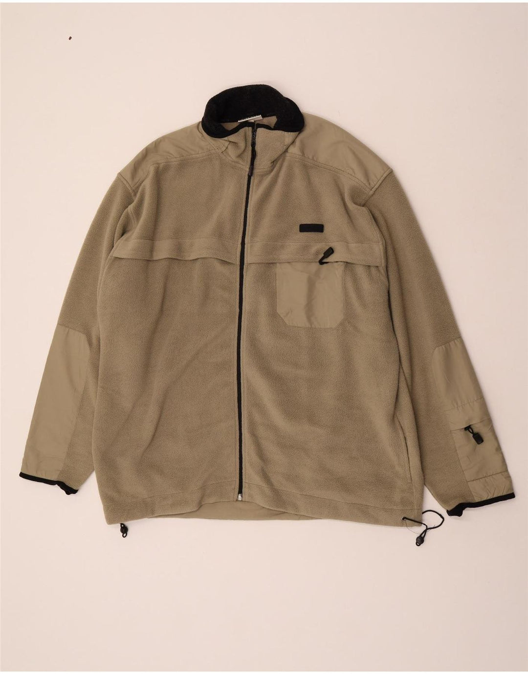 Asics Ανδρικό Fleece Jacket UK 44 2XL Khaki Colourblock
