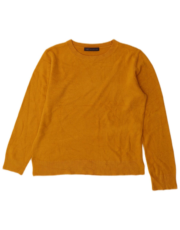Marks & Spencer Γυναικείο πουλόβερ με λαιμό σκάφος UK 10 Small Yellow Acrylic