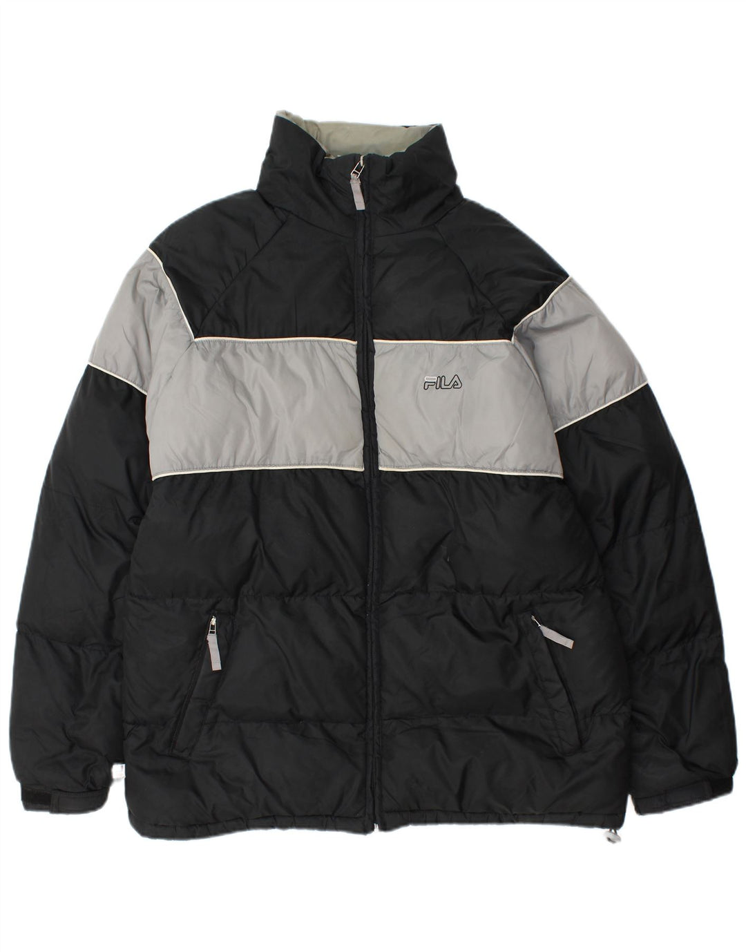 Fila Ανδρικό μπουφάν UK 40 Large Black Colourblock Nylon