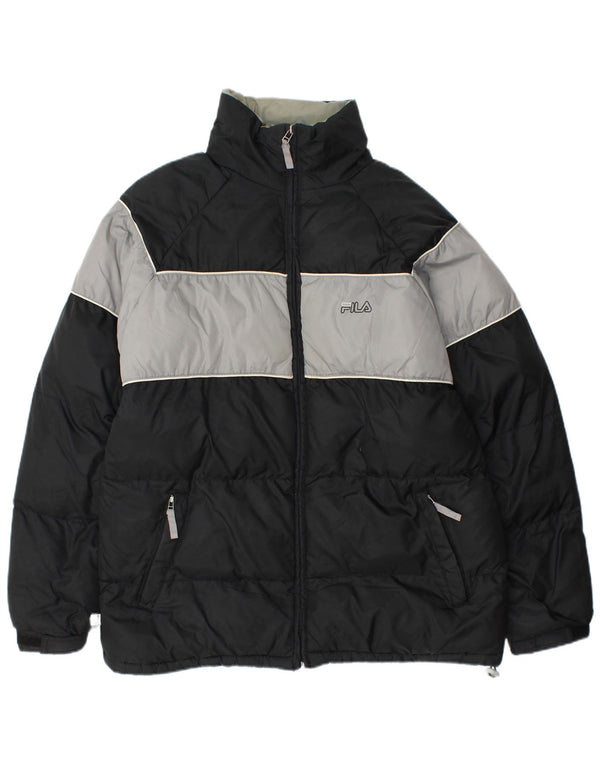 Fila Ανδρικό μπουφάν UK 40 Large Black Colourblock Nylon