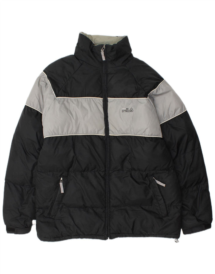 Fila Ανδρικό μπουφάν UK 40 Large Black Colourblock Nylon