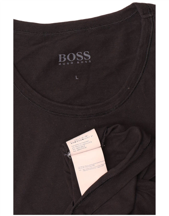 Ανδρικό T-Shirt Hugo Boss Top μεγάλο μαύρο βαμβακερό