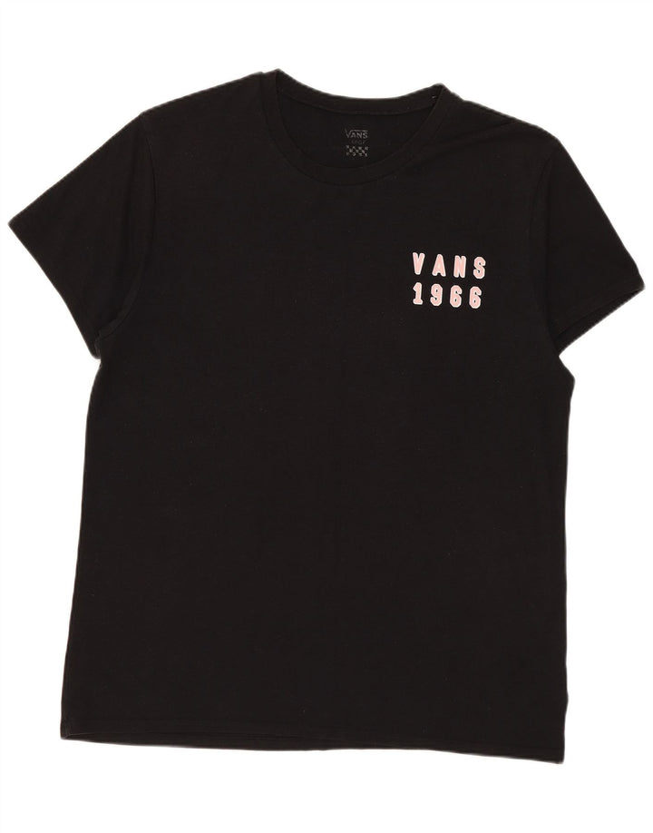 Vans Γυναικεία γραφικά T-Shirt Top UK 16 Large Black Polyester