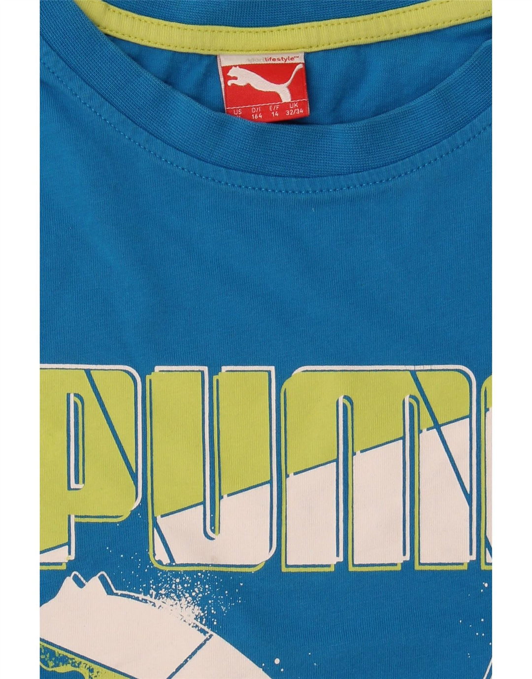 Puma Boys Graphic T-Shirt Top 13-14 Years Blue