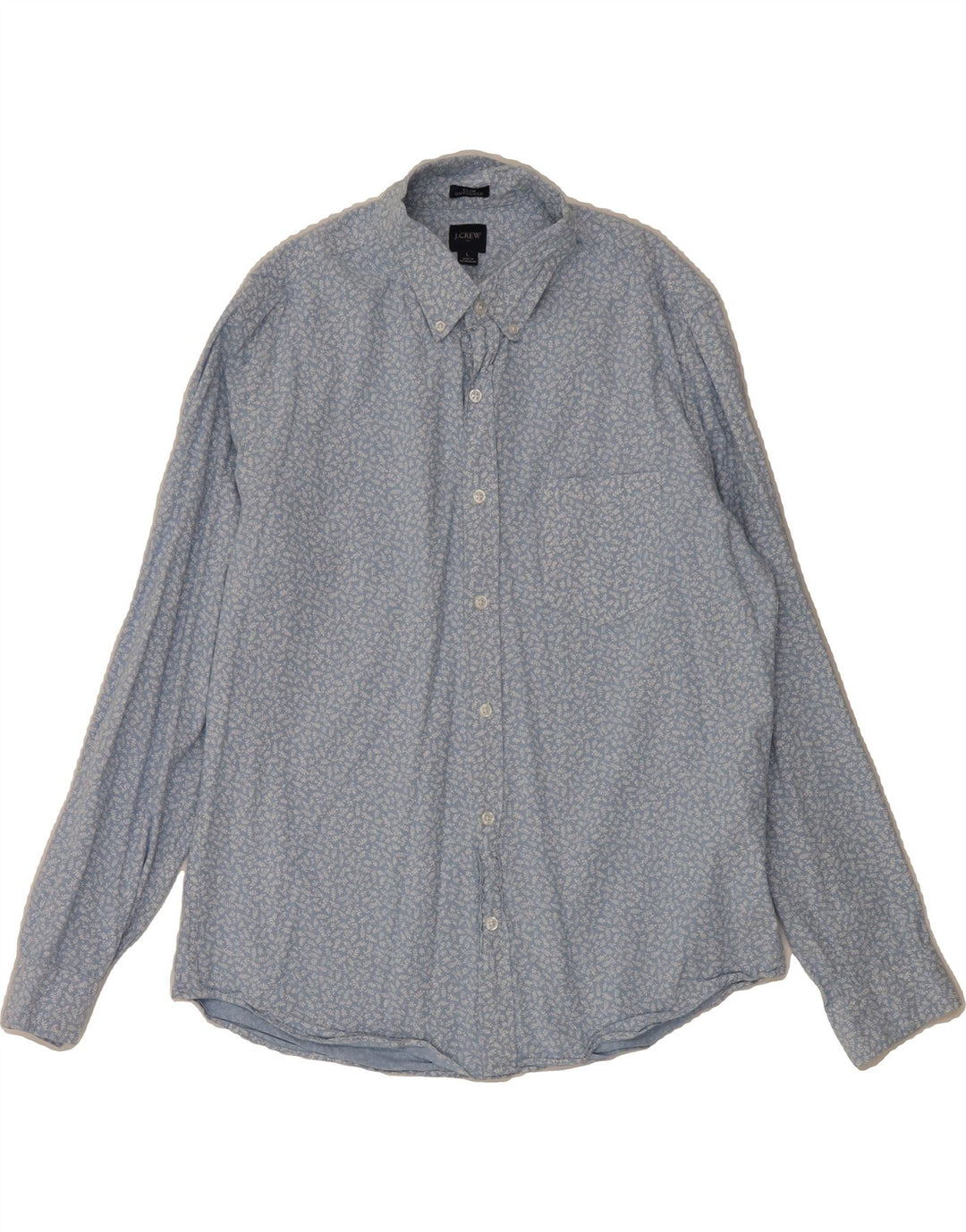 J. CREW Mens Slim Shirt Large Blue Floral Cotton Vintage J. Crew and Second-Hand J. Crew from Messina Hembry 