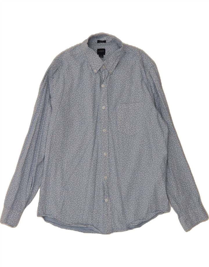 J. CREW Mens Slim Shirt Large Blue Floral Cotton Vintage J. Crew and Second-Hand J. Crew from Messina Hembry 