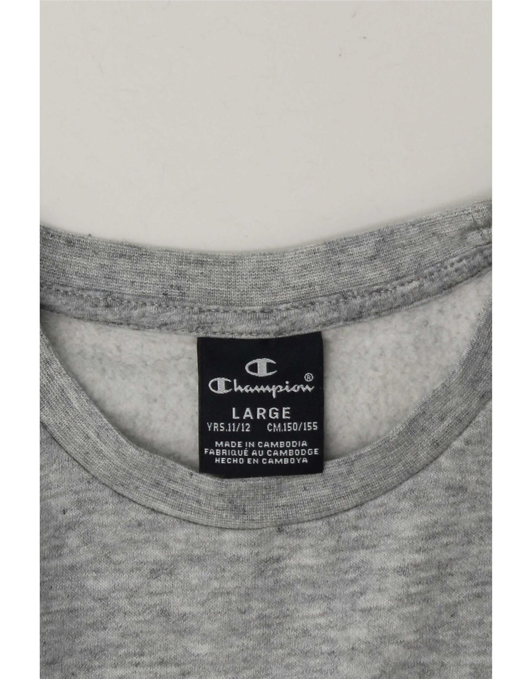 Champion Boys Graphic Sweatshirt Jumper 11-12 Years Large Grey Flecked