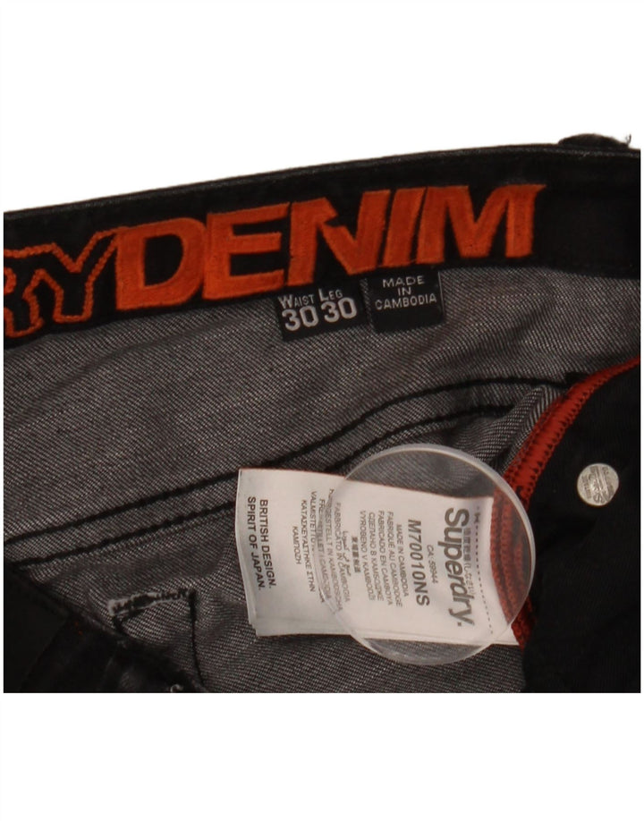 Ανδρικό Skinny Jeans Superdry W30 L30 Μαύρο βαμβακερό