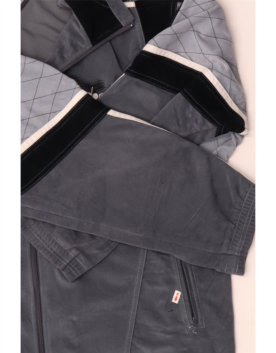 DIADORA Ανδρική φόρμα με γραφικό βελούδο Top Jacket UK 46 XL Grey Colourblock