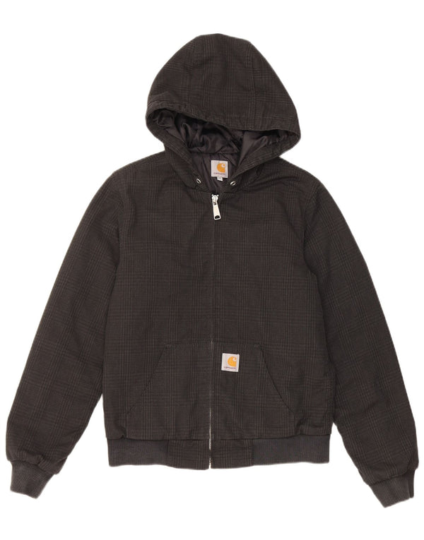 Carhartt Γυναικείο μπουφάν με κουκούλα Bomber UK 6 XS Black Check Polyester