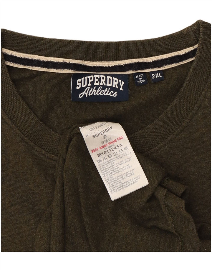Superdry Ανδρικό T-Shirt Top 2XL Χακί Βαμβακερό