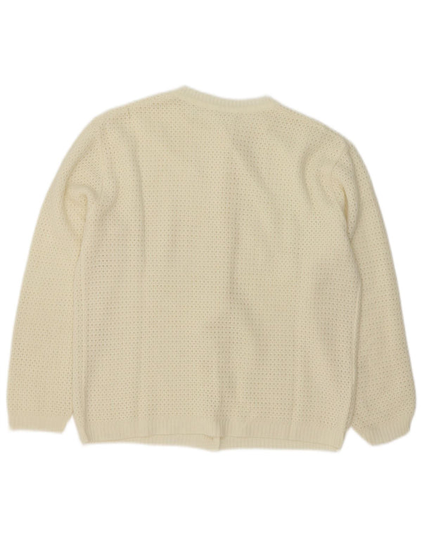 Vintage γυναικεία ζακέτα πουλόβερ UK 14 Medium White