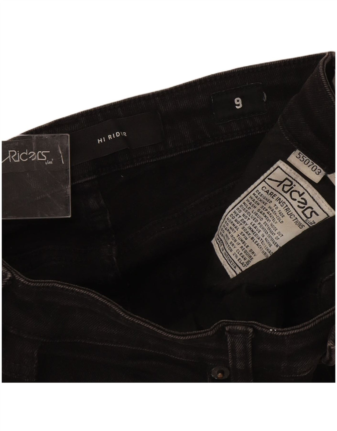 LEE Womens Riders Ψηλόποδα Skinny Jeans US 9 Medium W24 L27 Μαύρο βαμβακερό