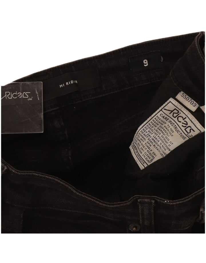 LEE Womens Riders Ψηλόποδα Skinny Jeans US 9 Medium W24 L27 Μαύρο βαμβακερό